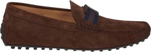 TOD'S Bruine suède mocassins voor heren Brown Heren