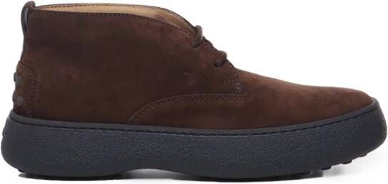 TOD'S Bruine Suède Platte Schoenen Brown Heren