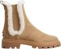 TOD'S Bruine Suède Shearling Enkellaarzen Brown Dames - Thumbnail 1