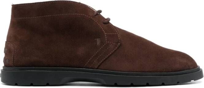 TOD'S Bruine Suède Veterschoenen Brown Heren