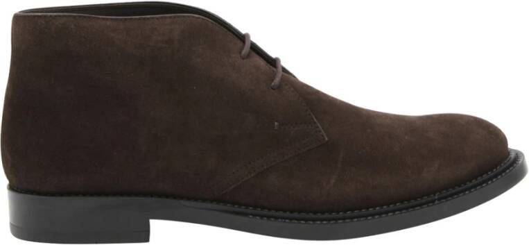 TOD'S Bruine Suède Veterschoenen Brown Heren