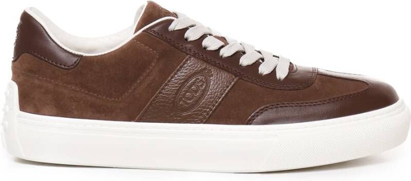 TOD'S Bruine Suède Veterschoenen Brown Heren