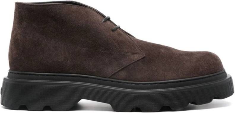 TOD'S Bruine Suède Veterschoenen Brown Heren