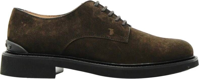 TOD'S Bruine Suède Veterschoenen Brown Heren