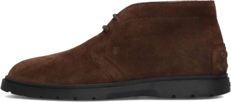 TOD'S Bruine Suède Veterschoenen Brown Heren