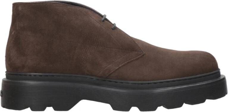 TOD'S Bruine Suède Veterschoenen Italië Brown Heren