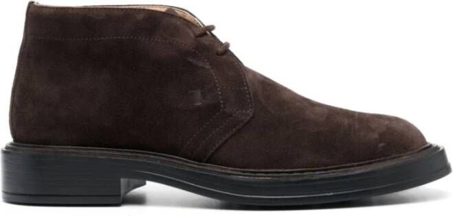 TOD'S Bruine Suède Veterschoenen Loafers Brown Heren