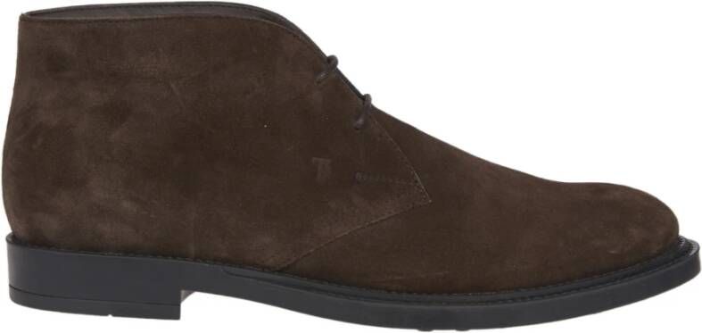 TOD'S Bruine Veterschoenen Enkellaarsjes Brown Heren