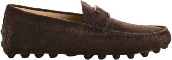 TOD'S Bubble Gommino Suède Loafers Brown Dames