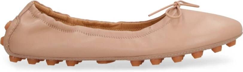 TOD'S Bubble leren ballet flats met rubberen noppen Beige Dames