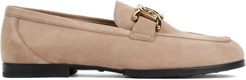 TOD'S Cappuccino Loafer Rubberen Zool Beige Dames