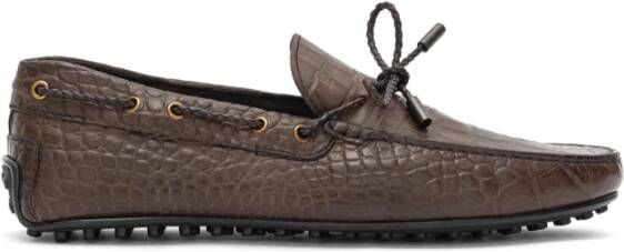 TOD'S City Gommino Cocco Print Mocassin Brown Heren