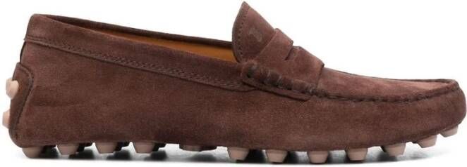 TOD'S Cognac Bruine Suède Loafers Brown Dames