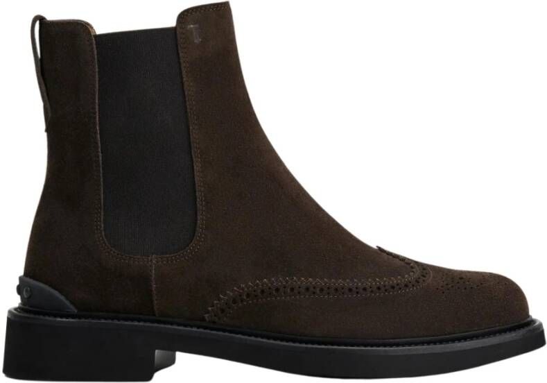 TOD'S Donkerbruine Chelsea-laarzen Bruin Heren