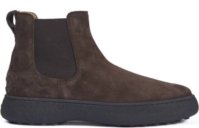 TOD'S Donkerbruine platte schoenen met logo Brown Heren