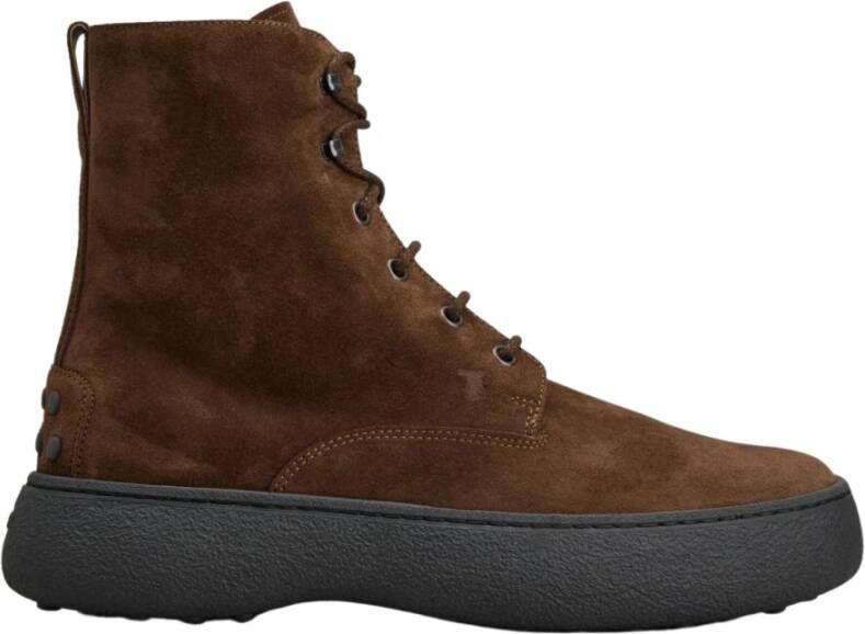 TOD'S Donkerbruine Veterschoenen met Chunky Zool Brown Heren