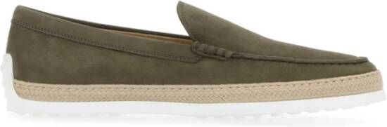 TOD'S Donkergroene leren mocassins Green Heren