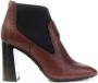 TOD'S Elastische Leren Enkellaarzen Brown Dames - Thumbnail 1