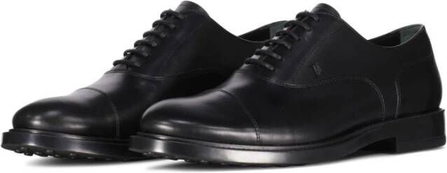 TOD'S Elegante Leren Veterschoenen Black Heren