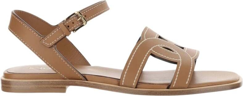 TOD'S Flat Sandals Brown Dames