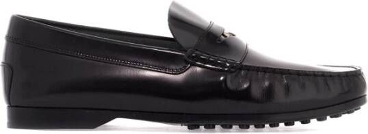 TOD'S Geborsteld leren loafers met penny detail Black Heren