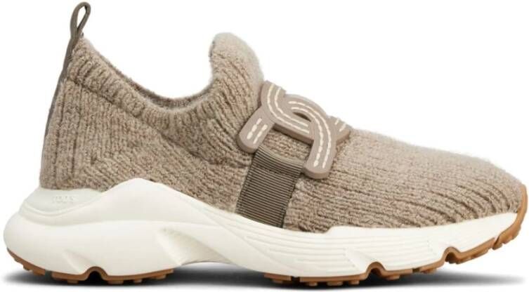 TOD'S Gebreide Chain-Link Sneakers Beige Dames