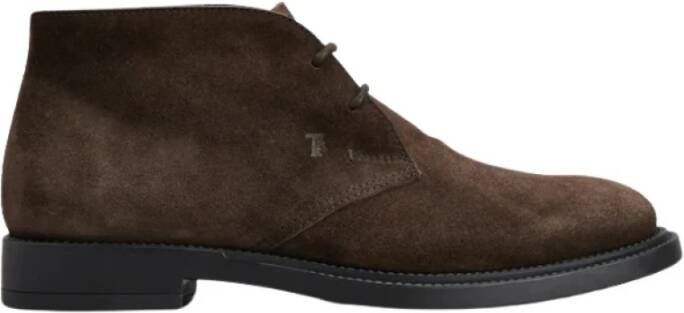 Tod's Short Ankle Boot in Suede Brown Boots veter-boots