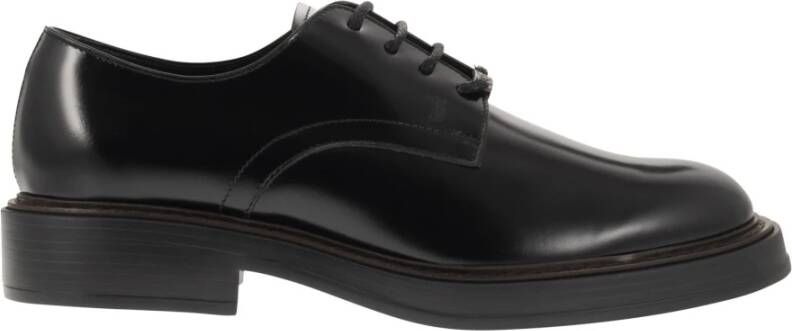 TOD'S Gestempelde leren veterschoenen Black Heren