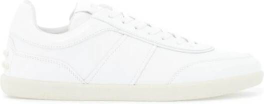 TOD'S Gladde Kalfsleren Sneaker Tabs White Heren