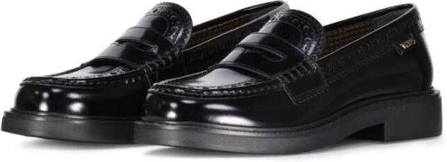 TOD'S Glanzende Loafers met Houndstooth Patroon Black Dames