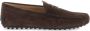 TOD'S Gommino Suède Loafers met Penny Bar Brown Heren - Thumbnail 1