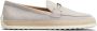 TOD'S Grijze Leren Loafers Elegante Stijl Gray Dames - Thumbnail 1