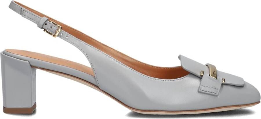 TOD'S Grijze Leren Slingback Hakken Gray Dames