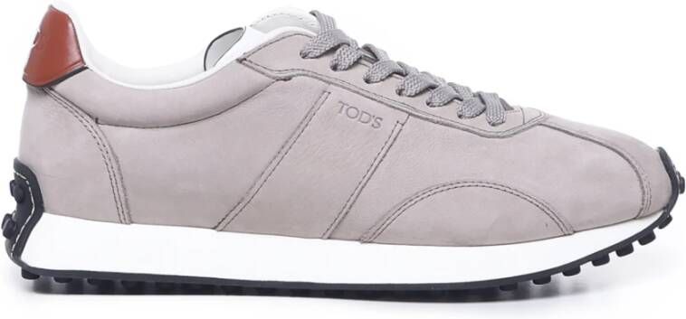 TOD'S Grijze Nubuck Herensneakers Taupe Gray Heren