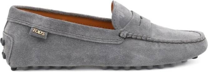 TOD'S Grijze Platte Schoenen Amandel Teen Rubber Gray Dames