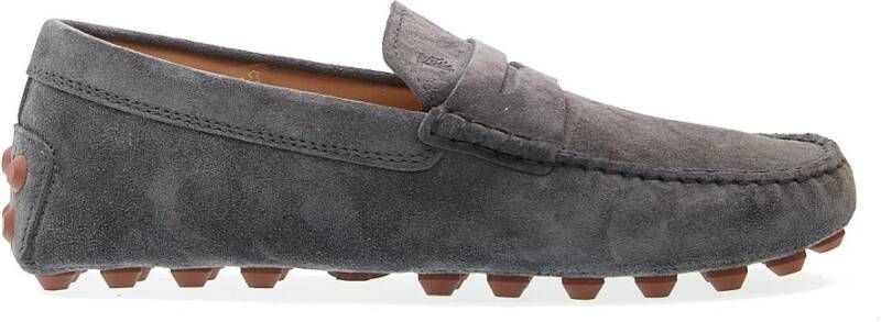 TOD'S Grijze Suède Bubble Moccasins Loafers Gray Heren