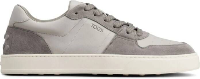 TOD'S Grijze Suède Panel Sneakers Gray Heren