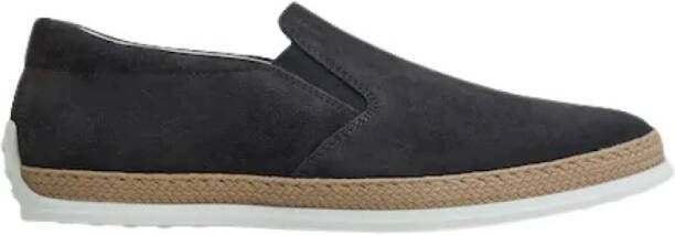 TOD'S Grijze Suède Slip-On met Elastische Zijdetails Gray Heren