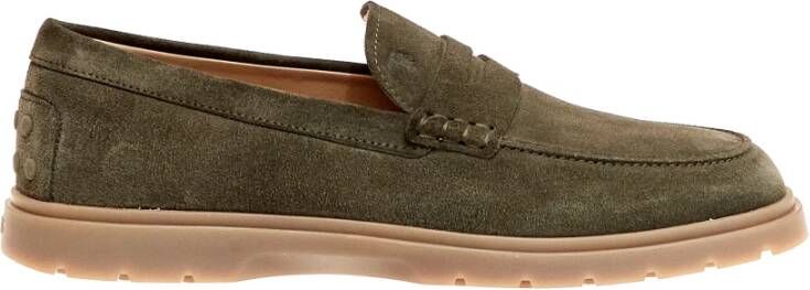 TOD'S Groene Suède Loafer Schoenen Aw23 Green Heren