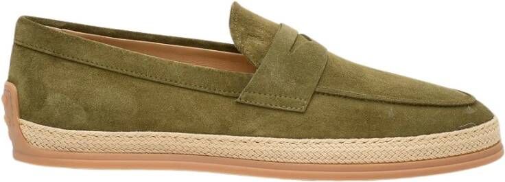 TOD'S Groene Suède Mocassin Green Heren