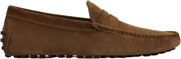 TOD'S Handgemaakte Mocassins met Monogram en Iconische Zool Brown Heren