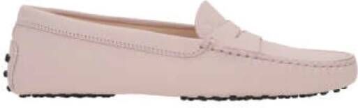 TOD'S Handgemaakte roze leren mocassins Pink Dames