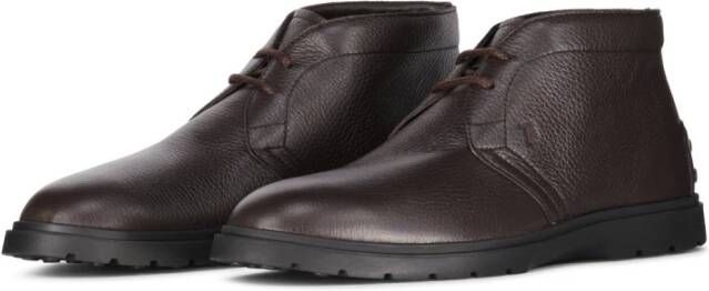 TOD'S Hybride Chukka Boots met Rubberen Zool Brown Heren