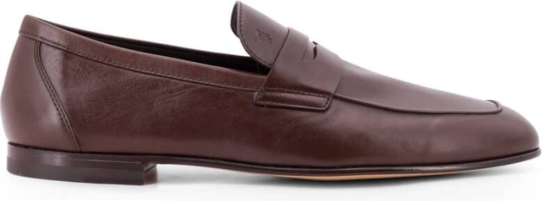 TOD'S Italiaanse leren instapper met monogram Brown Heren