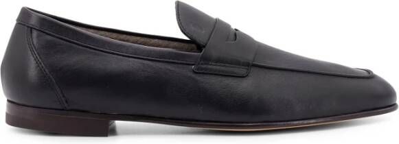 TOD'S Italiaanse leren loafer met vierkante neus Black Heren