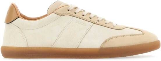 TOD'S Ivory Suede Sneakers White Heren