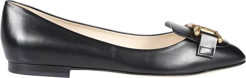 TOD'S Ketting Ballerinas in Zwart Leer Black Dames