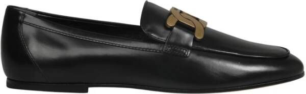 TOD'S Ketting Horsebit Leren Loafers Black Dames