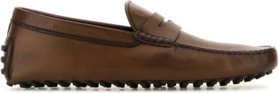 TOD'S Klassieke Bruin Leren Loafers Brown Heren