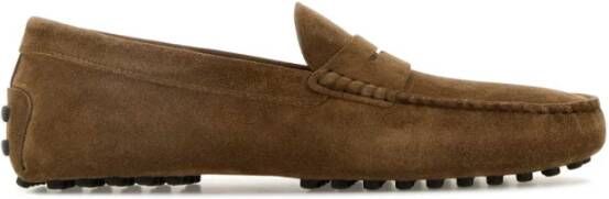 TOD'S Klassieke Bruine Suède Loafers Brown Heren